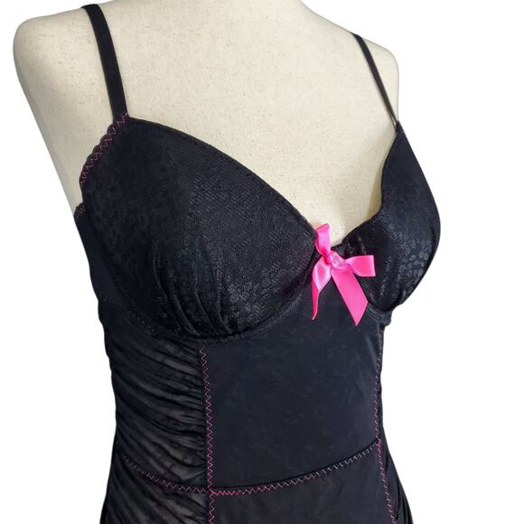 Victoria's Secret Black Bodycon Lengiere Mini Dress - Size 36c - Picture 2 of 7